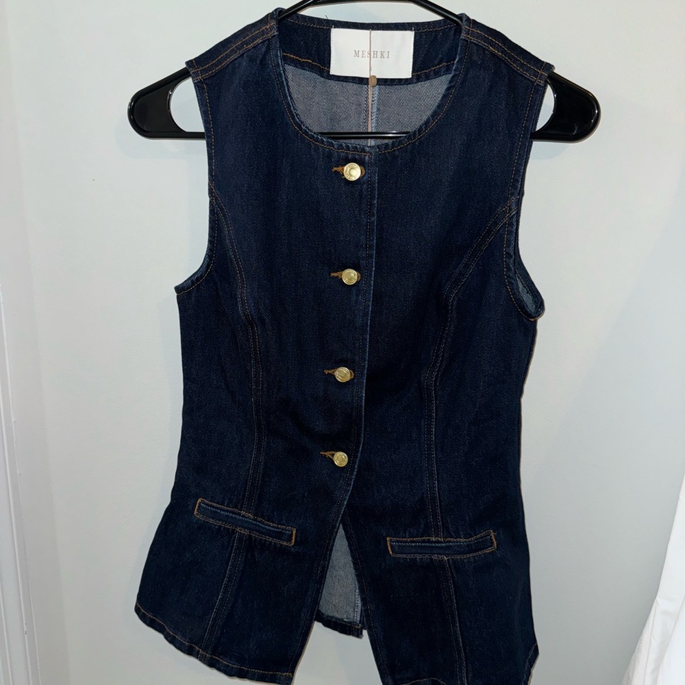 Meshki Navy Denim Vest